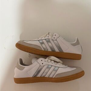 Adidas White and Silver Sambas